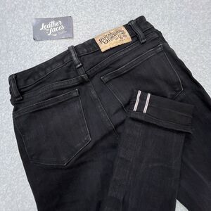 Railcar Fine Good Monrovia Jeans Womens 26 Black Selvedge Raw Denim Skinny USA
